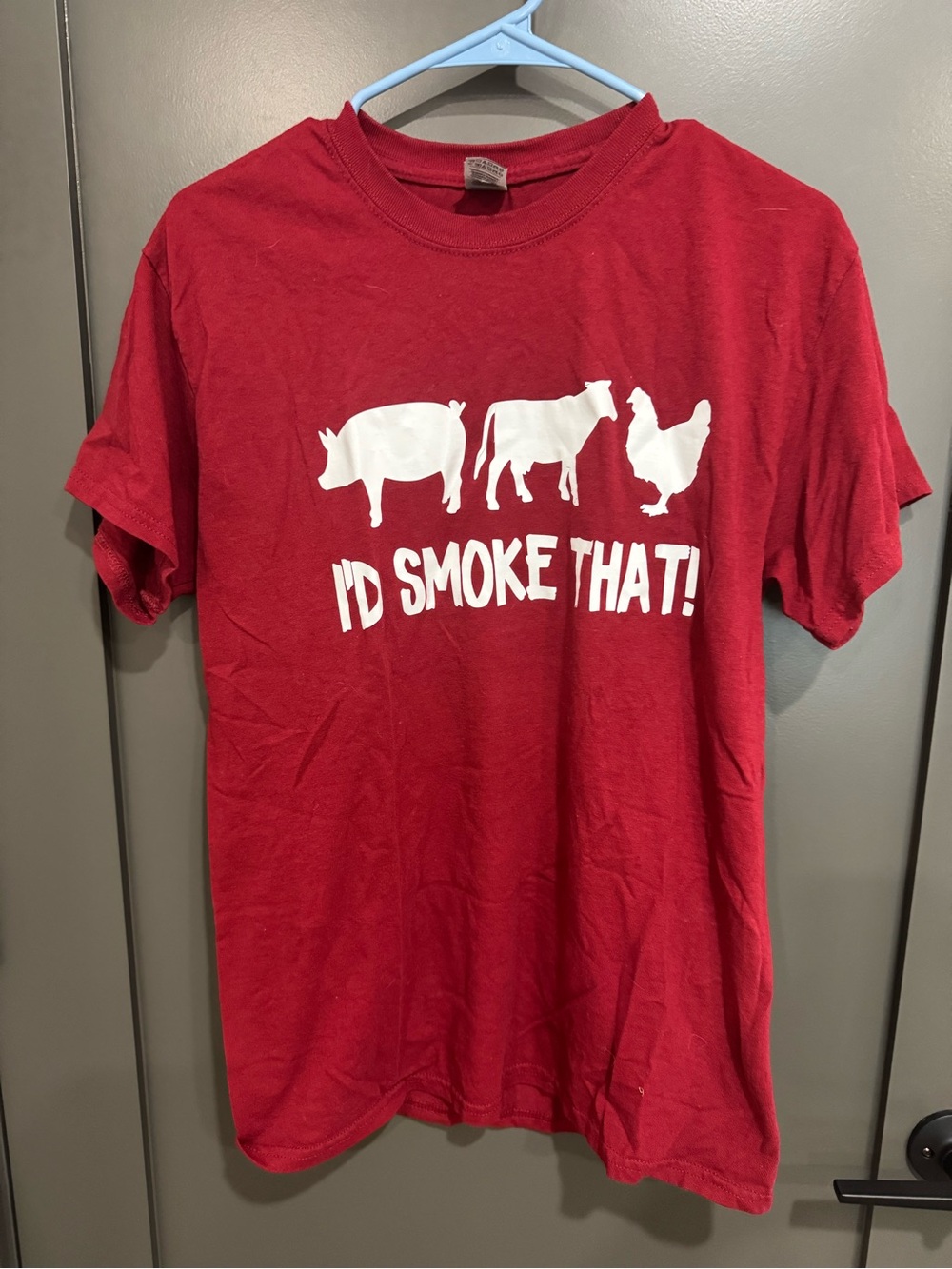 Red Short-Sleeve Graphic Tee — I'd Smoke That!